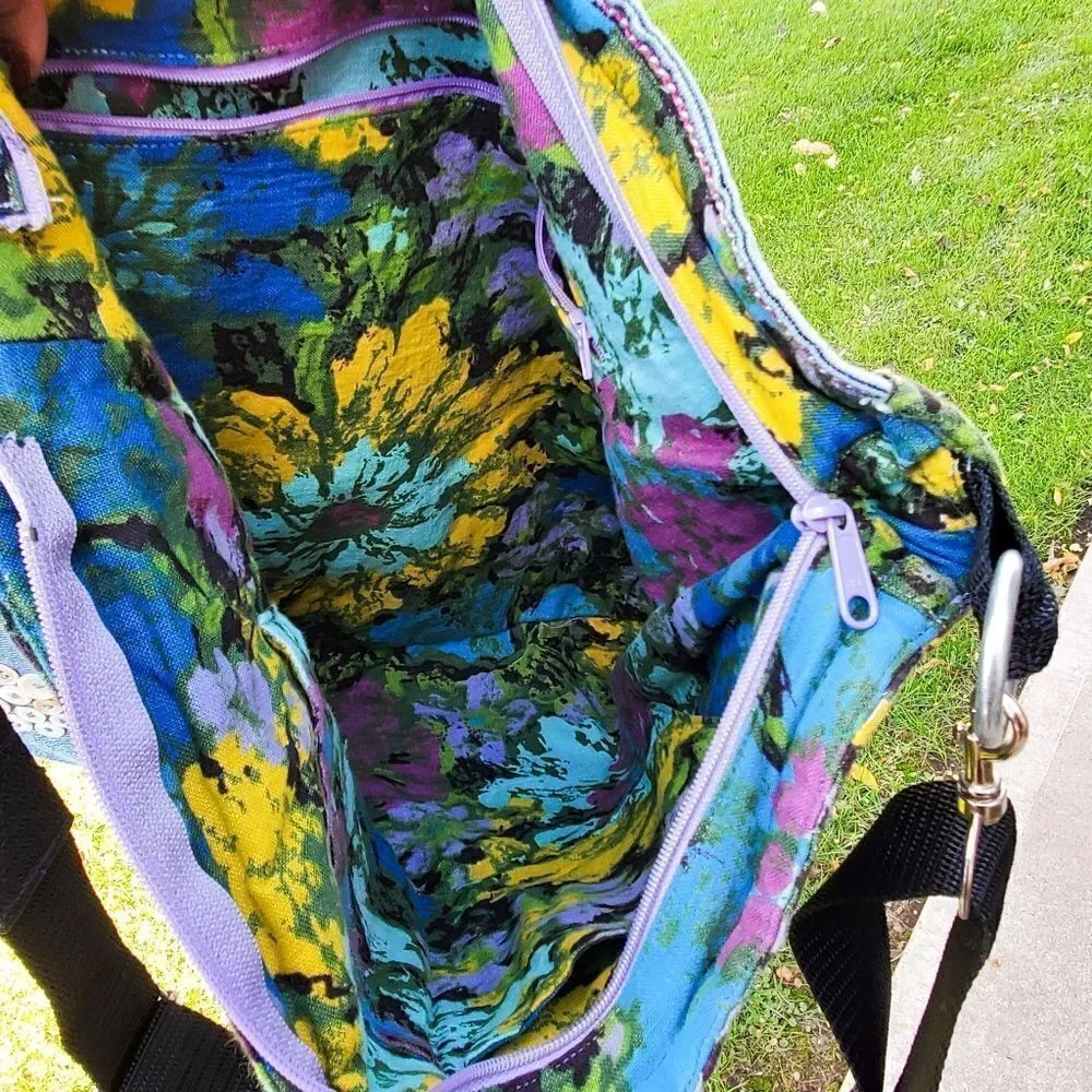 Handmade Recycled Denim Button Detail Gypsy Boho Crossbody Bag.